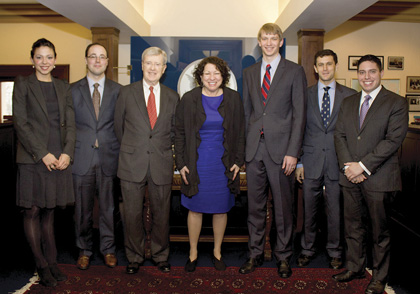 Justice Sotomayor with Judge O’Scannlain and his law clerks